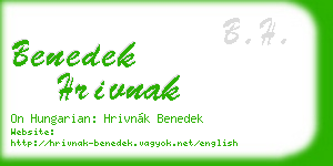 benedek hrivnak business card