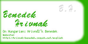 benedek hrivnak business card